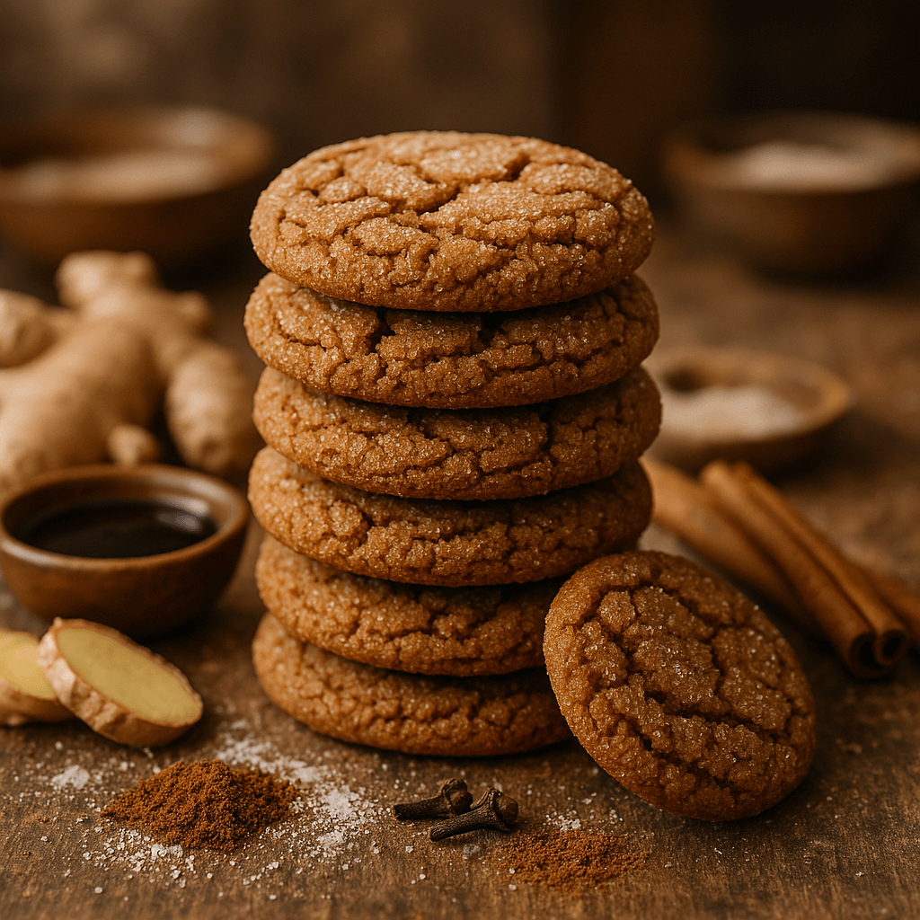 Stack of Ginger Molasses Cookies